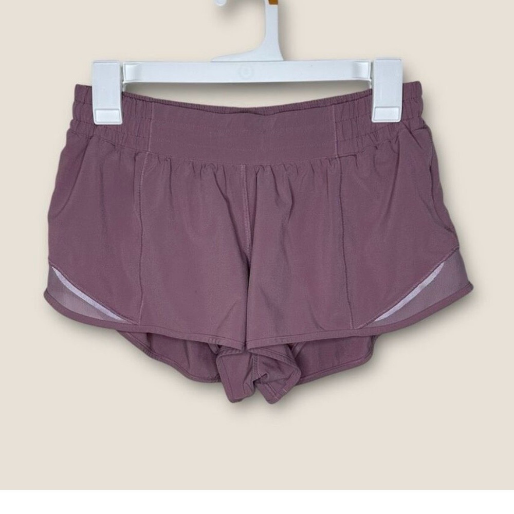 lululemon hotty hot 2.5” Low Rise Women's Dusty Purple Athletic Shorts - Picture 2 of 9